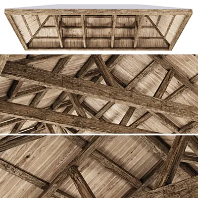 Wooden Ceiling V10 / Деревянный потолок с балками