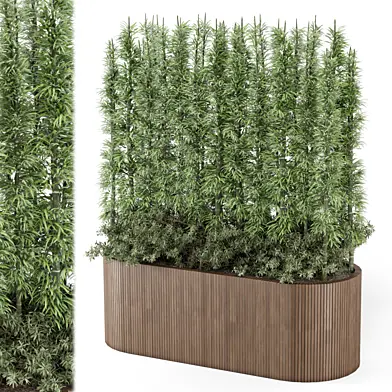 Outdoor Plants Bamboo Wooden Pot 2527