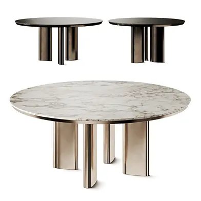 Poliform Adrien Round Marble Dining Table