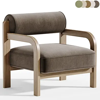 Fauteuil lounge en frene Raymond