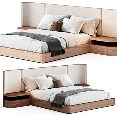 Gianna Natural Walnut Wood Queen Bed