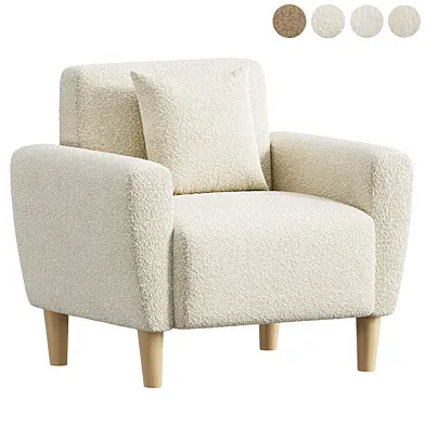 Mid-Century Accent Chairs Upholstered Fabric Accent Armchair