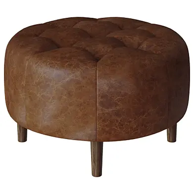 Geo leather ottoman