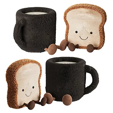 Plush Toys Toast and Сoffee