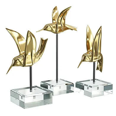 Gold Hummingbirds Set of 3