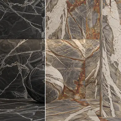 Fiandre/ Porcelain Stoneware Marmi Maximum Majestic Onyx/ Porcelain Stoneware Marmi Maximum Blue Tempest Maximum/ 3000x1000 mm