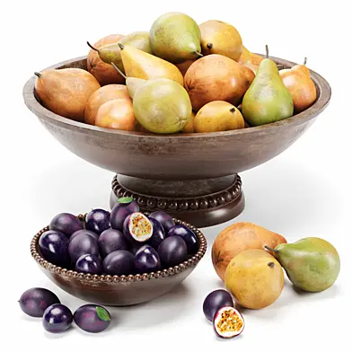 fruit set pear and passion fruit