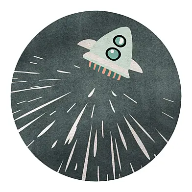 Thunder Rocket Round Rug