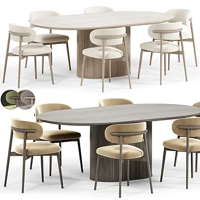 Kel Back side chair, Oval Dining Table