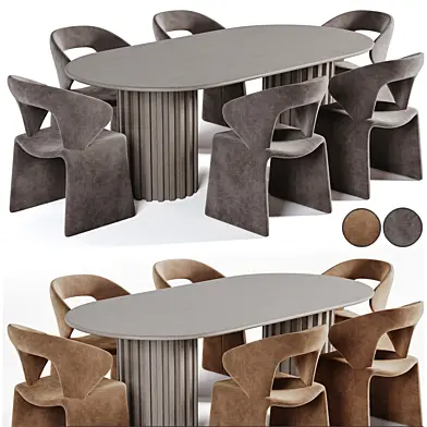 Suit Chair by Artifort and Oval Dining Table