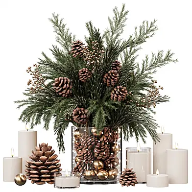 Christmas Pine Cone Decor Set