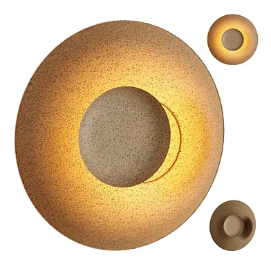 Ceramic Round Wall Sconce ECLIPSE Beige