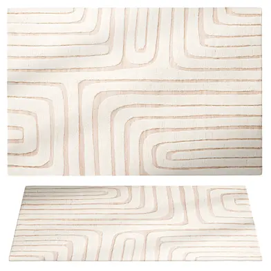 Elon Undyed Modern Geometric Wool Washable Area Rug