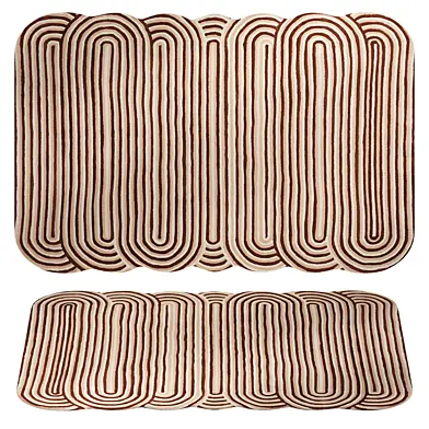 Veta Burgundy and Ivory Geo Tufted Wool Area Rug
