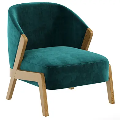 Bronx Frame Fine Chenille Moss Green Turner Wooden Accent Chair