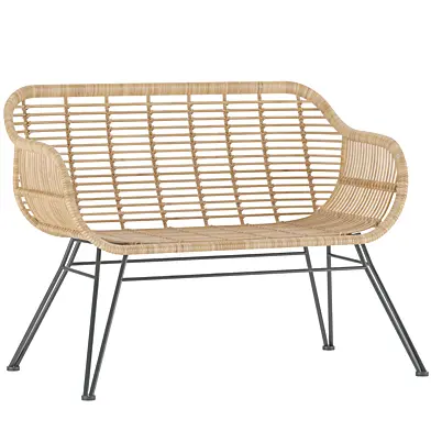 Garden bench Costa with polyrattan
