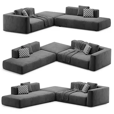 Corner sofa Duo dark gray