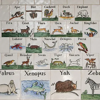 Глазурованная плитка Animal Alphabet (ALF05) компании DWS England