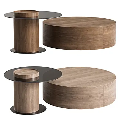 Anita Round Wooden Coffee Table Set