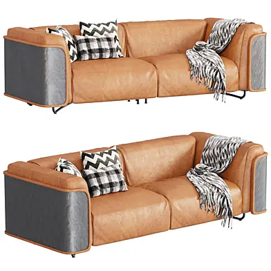 SAINT GERMAIN BROWN LEATHER SOFA