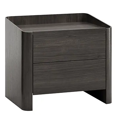 Wolfach Black Wood Bedside Table