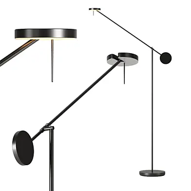 Black Adjustable Arm Invisible LED Floor Lamp