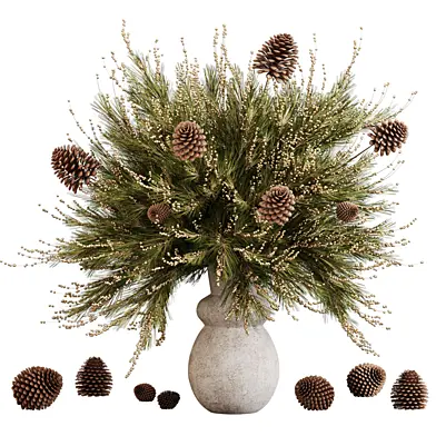 Winter pine fruit vase