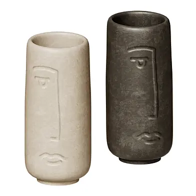 Ceramic Vase in White and Black