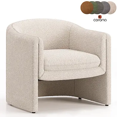Armchair Ivory White Boucle