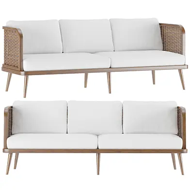 3 seat garden rattan sofa