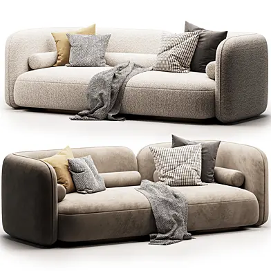 Scandinavian style velvet sofa