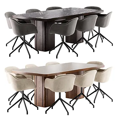 Rinaldi Navona and Fiber Armchair Swivel Base Set