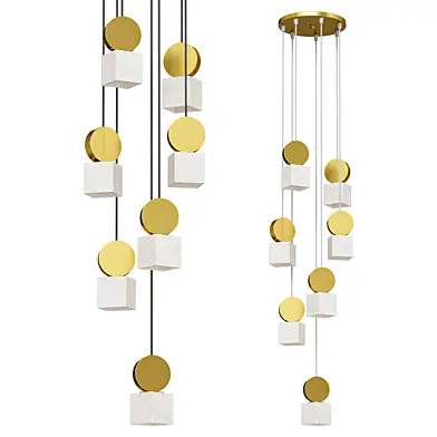 Ready-made combination of light fixtures Brixen 7 lamps