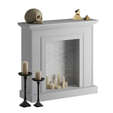 Decorative fireplace with candles
