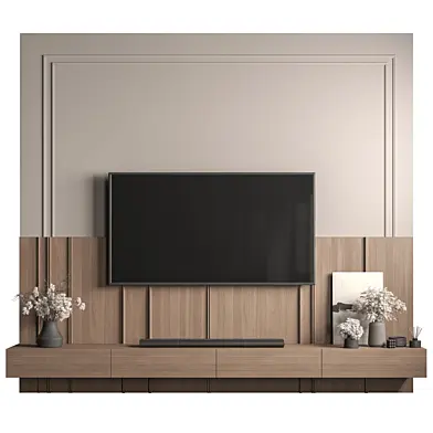 TV Wall Wood and Plaster - Set 209
