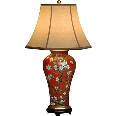 Настольная лампа DOWNTON Large Oriental Painted Red Ceramic Table Lamp