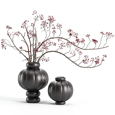 Red Berry Branches in LOUISE ROE Balloon Vases
