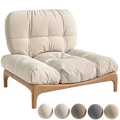Fabric Scandinavian Armless Tufted Back Chair