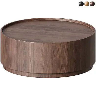 Round Coffee Table Made of Walnut Veneer by Nono Furniture