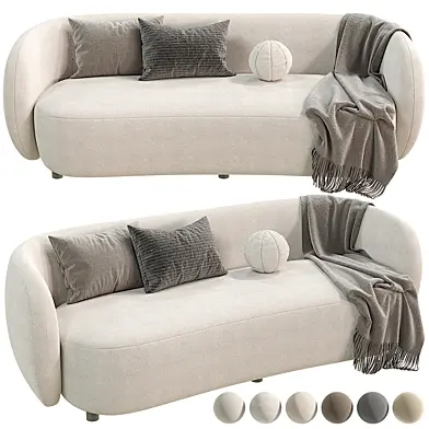 White Japandi Bouclé Sofa
