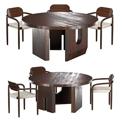 Tulia Round Table Naele Chair Dining SET