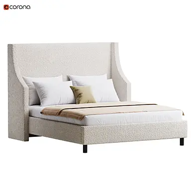 Davis Wingback Sand Velvet bed