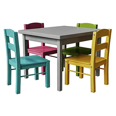 Costway 5 Piece Kids Wood Table Chair set