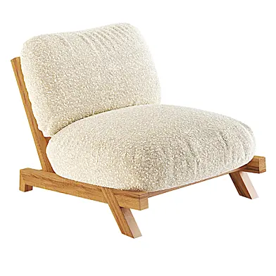 Sculpted Serenity Beige Japandi Chair