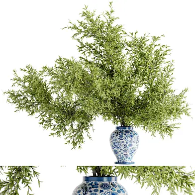 Tree branch bouquet inserted into celadon ceramic pot38