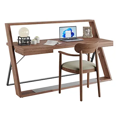 Angel Cerda Office desk in walnut wood