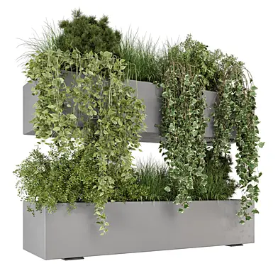 Hanging Plants Set in Gray Pot_Set 3051