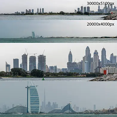 Панорамы на Дубай со стороны Palm Jumeirah