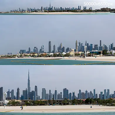 Панорама на Дубай со стороны Jumeirah Bay. 50k
