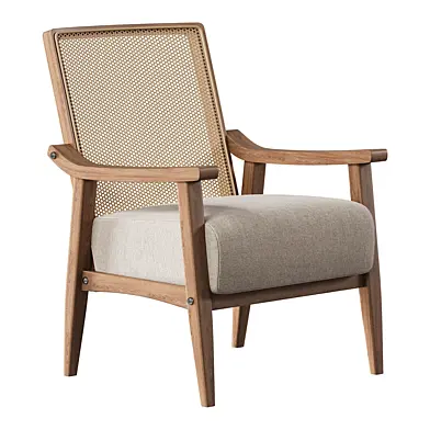 Lifestorey Serena Cane and Solid Wood Accent Chair